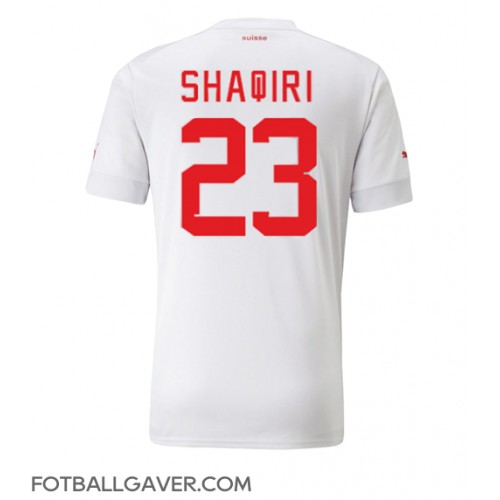 Sveits Xherdan Shaqiri #23 Fotballklær Bortedrakt VM 2022 Kortermet